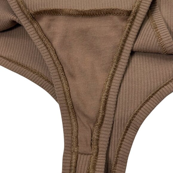 SKIMS Soft Lounge Rib Dipped Thong Team USA Sienna Large - Picture 4 of 8